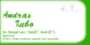 andras kubo business card